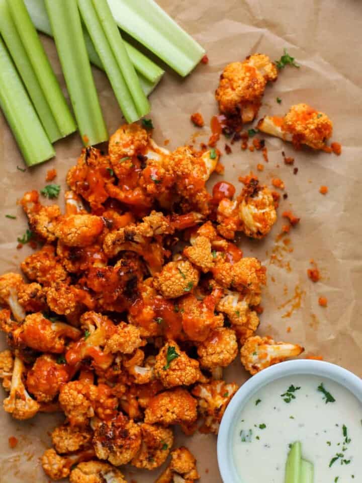 air fried cauliflower bites with ranch