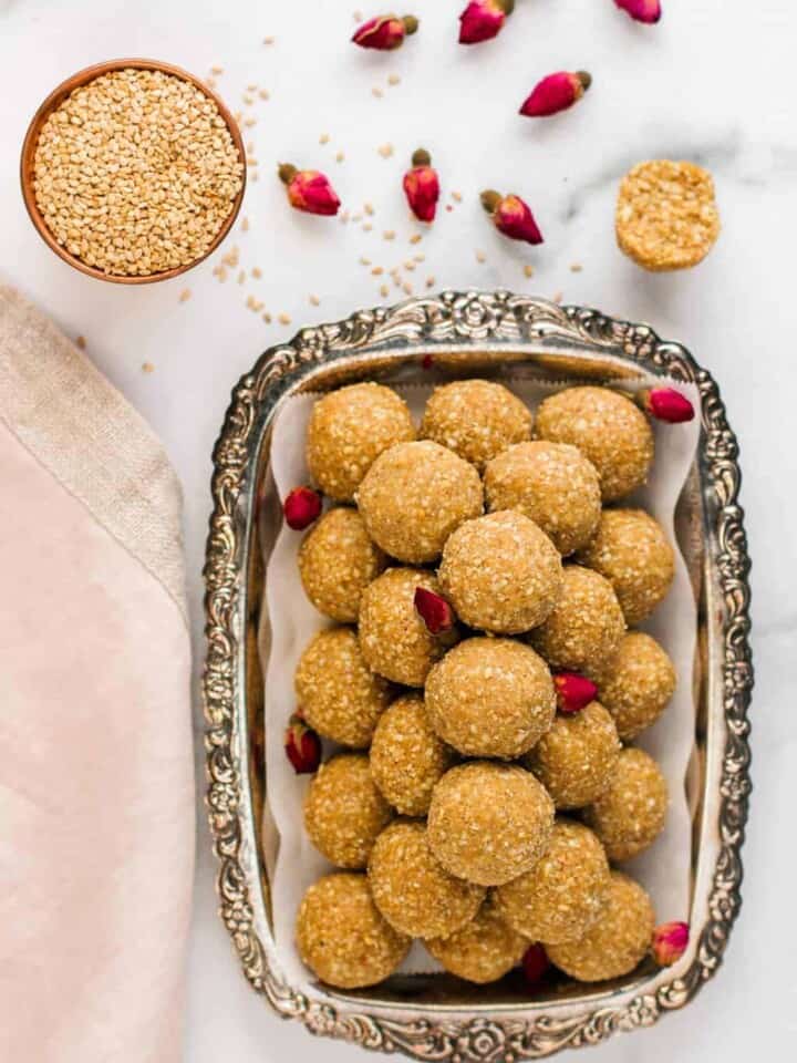 Til Laddu in a silver platter