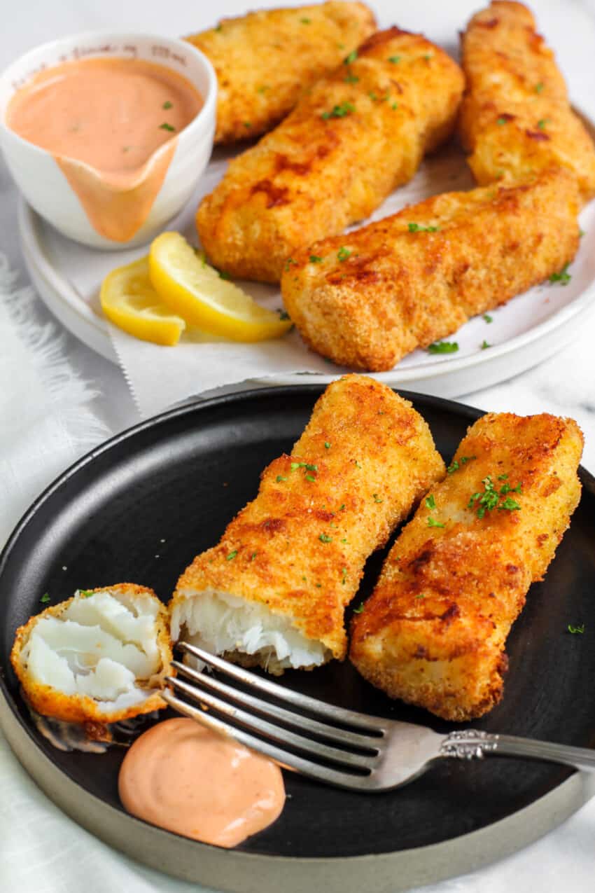 Air Fryer Fish Sticks with spicy mayo - Ministry of Curry