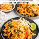 pinterest pin for veg pad thai photo.