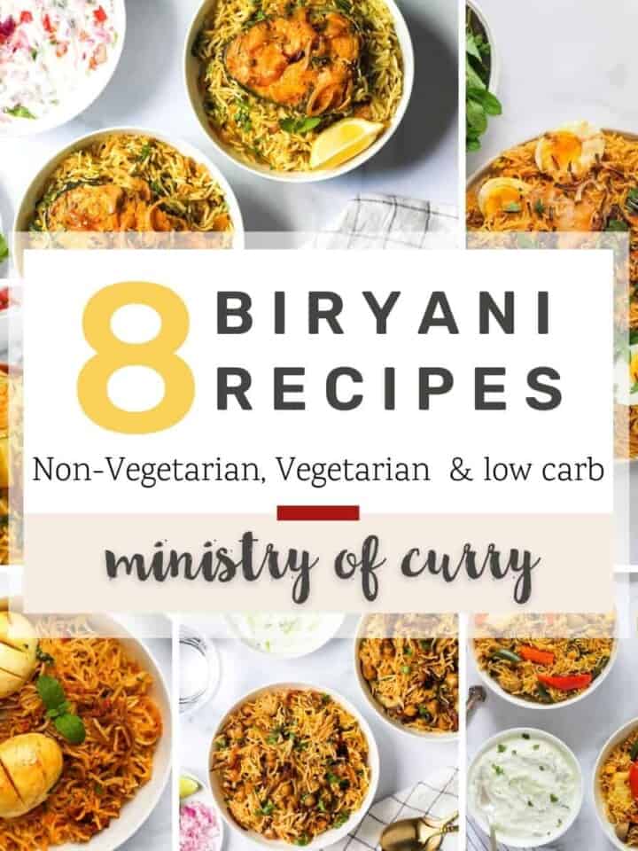 Biryani photo collage