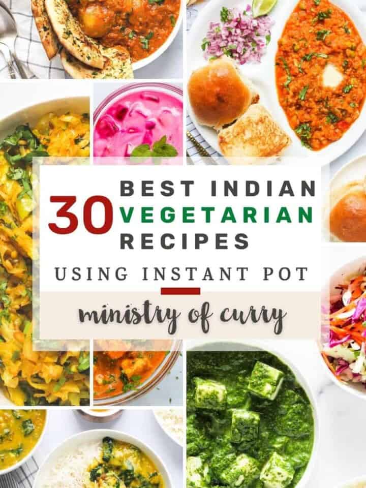 collage of Indian vegetarian recipe photos