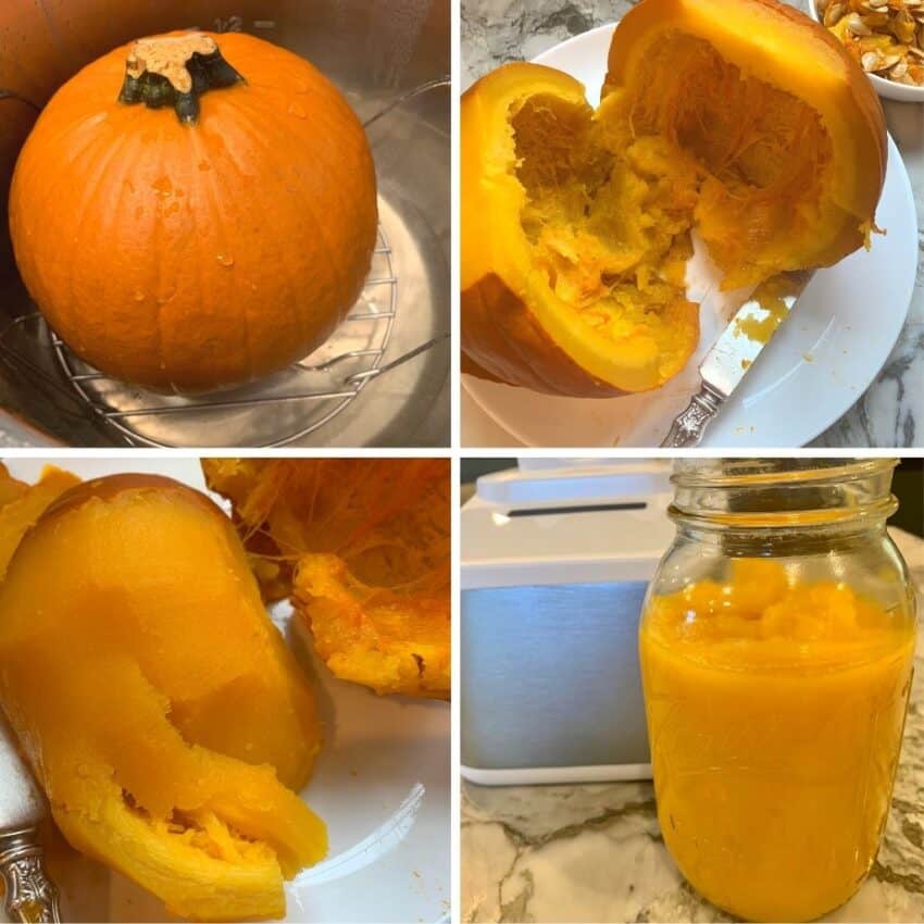 photos showing how to cook pie pumpkin in the Instant Pot