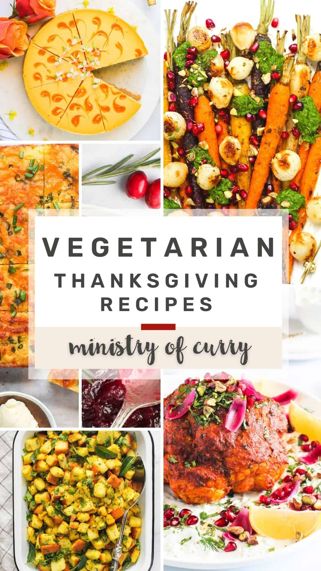 vegetarian thanksgiving recipes collage