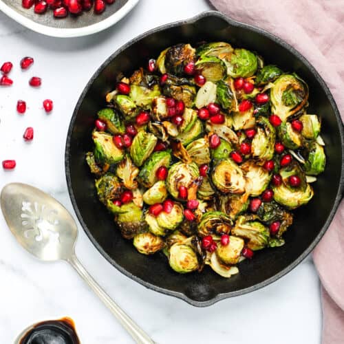 Brussels sprouts with pomegranate seeds