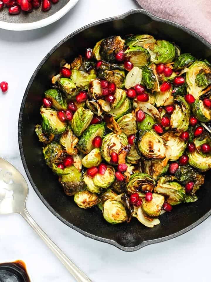 Brussels sprouts with pomegranate seeds