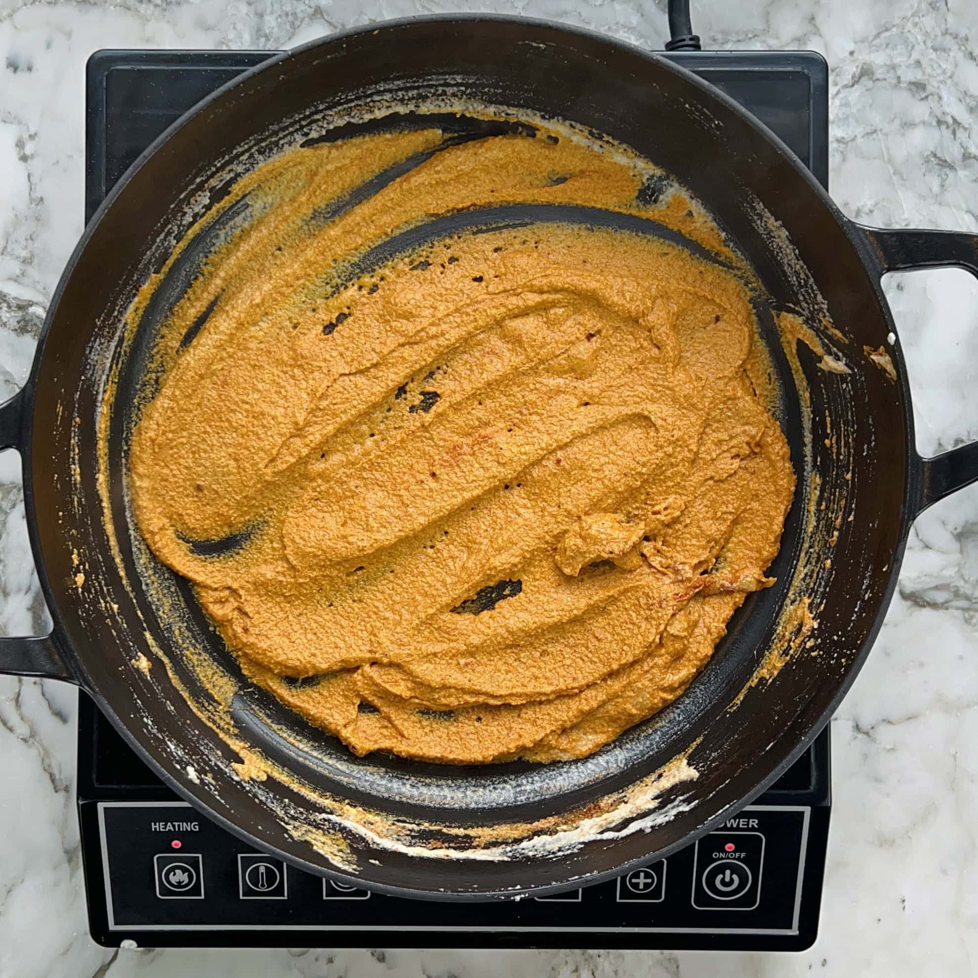 masala paste in a pan.