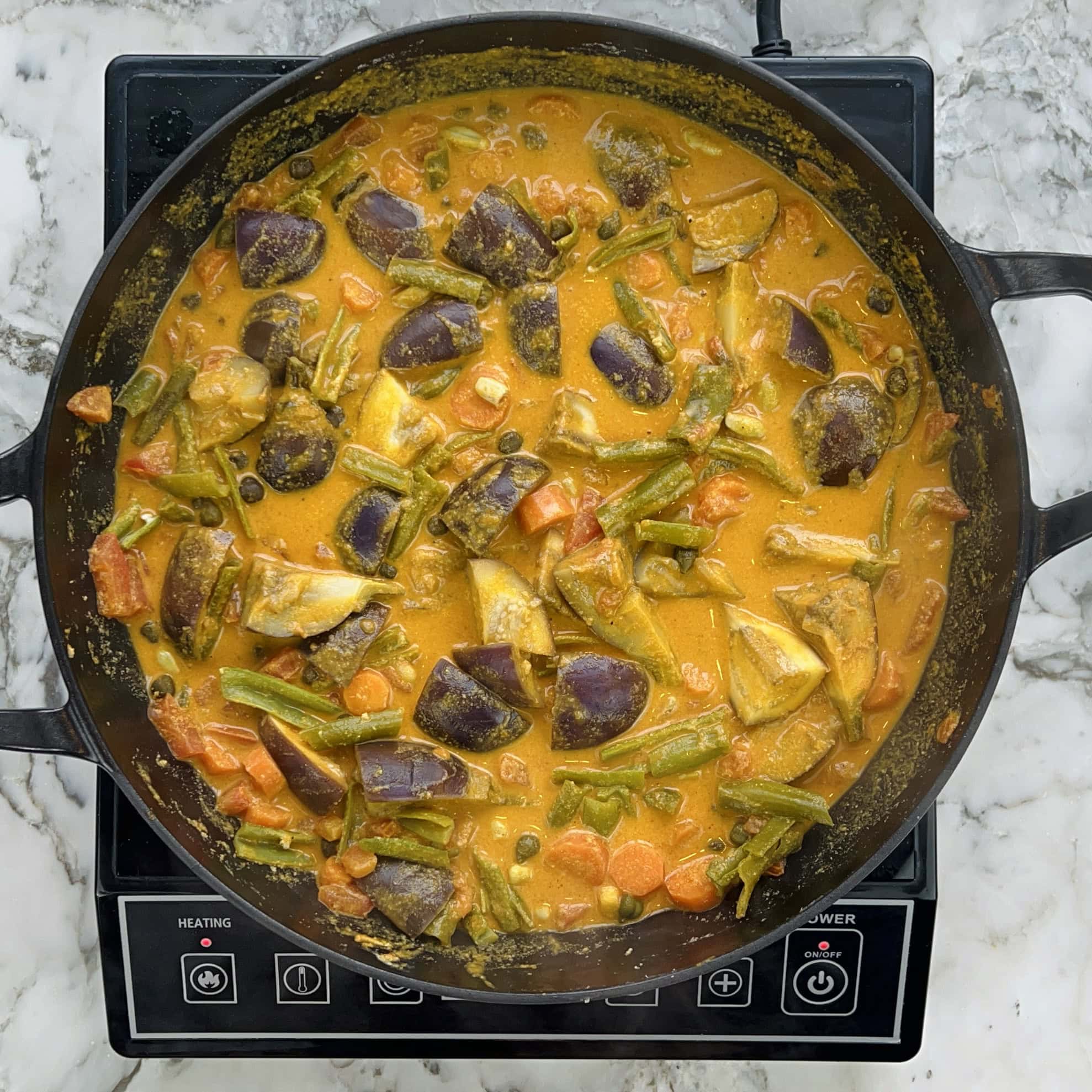 cooked bhogichi bhaji in a pan.