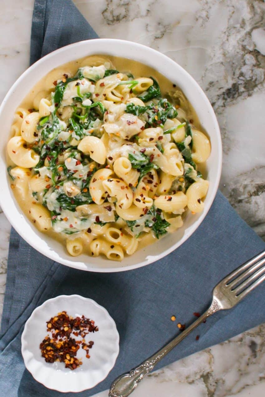 Instant Pot Spinach Artichoke Mac and Cheese Ministry of Curry