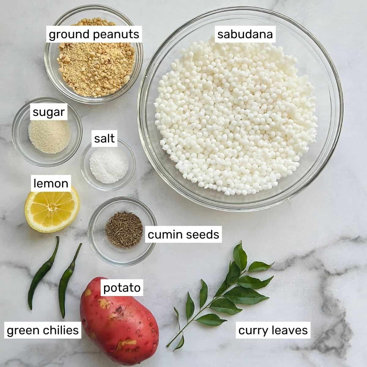 ingredients for sabudana khichdi 