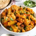 pinterest pin with aloo gobi photo.