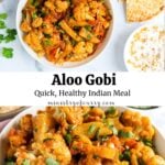pinterest pin photo collage for aloo gobi.