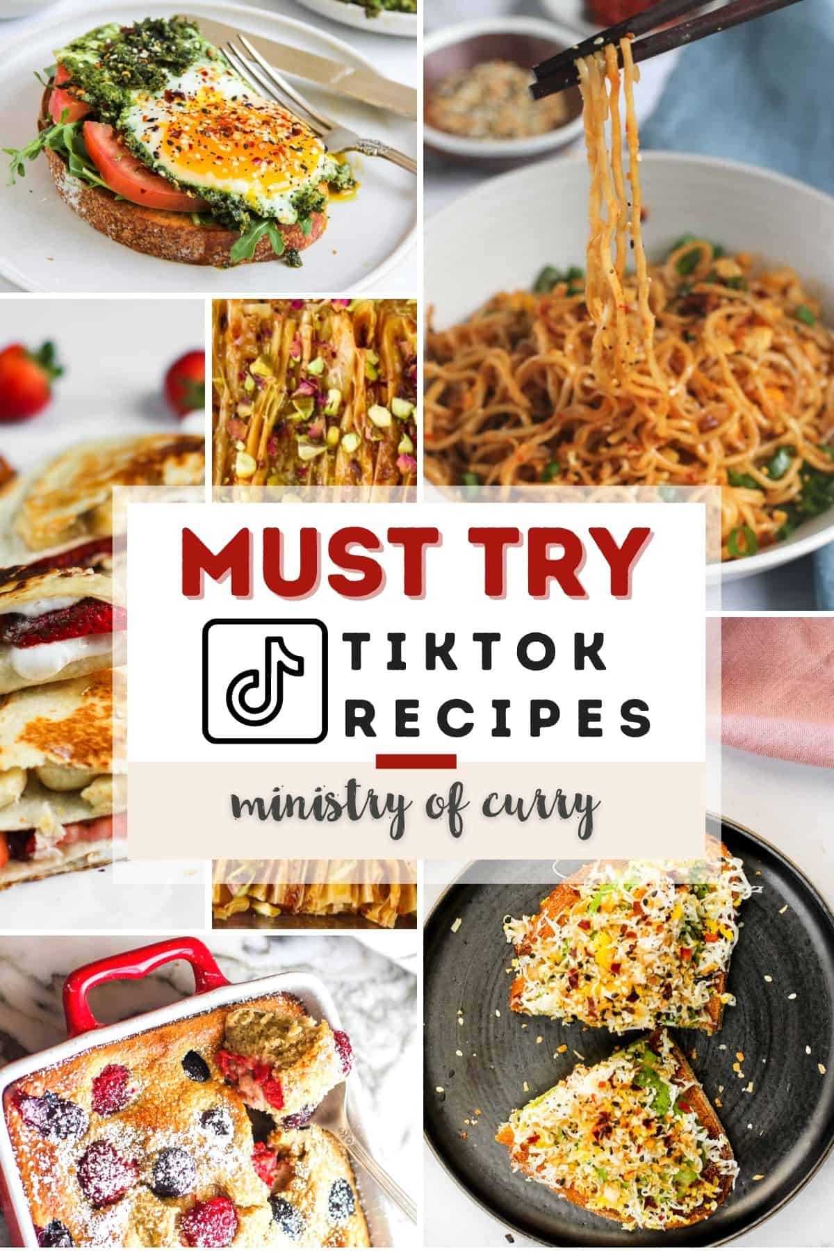 photo collage of tiktok recipes 
