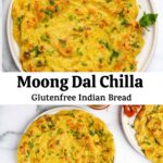 pinterest pin collage for mung dal chilla photos