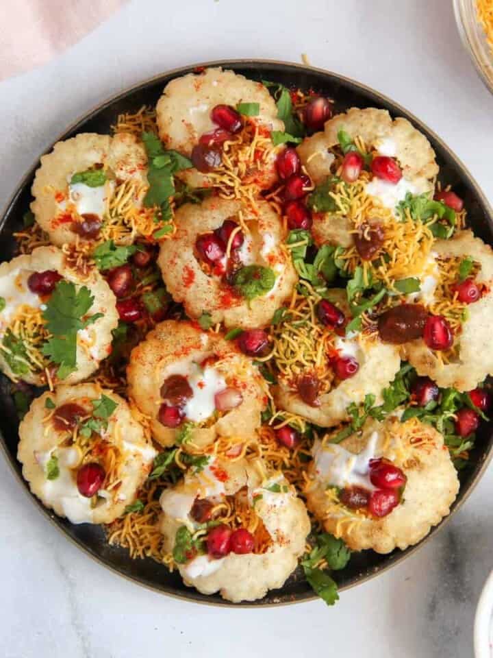 Dahi Puri served in a platter