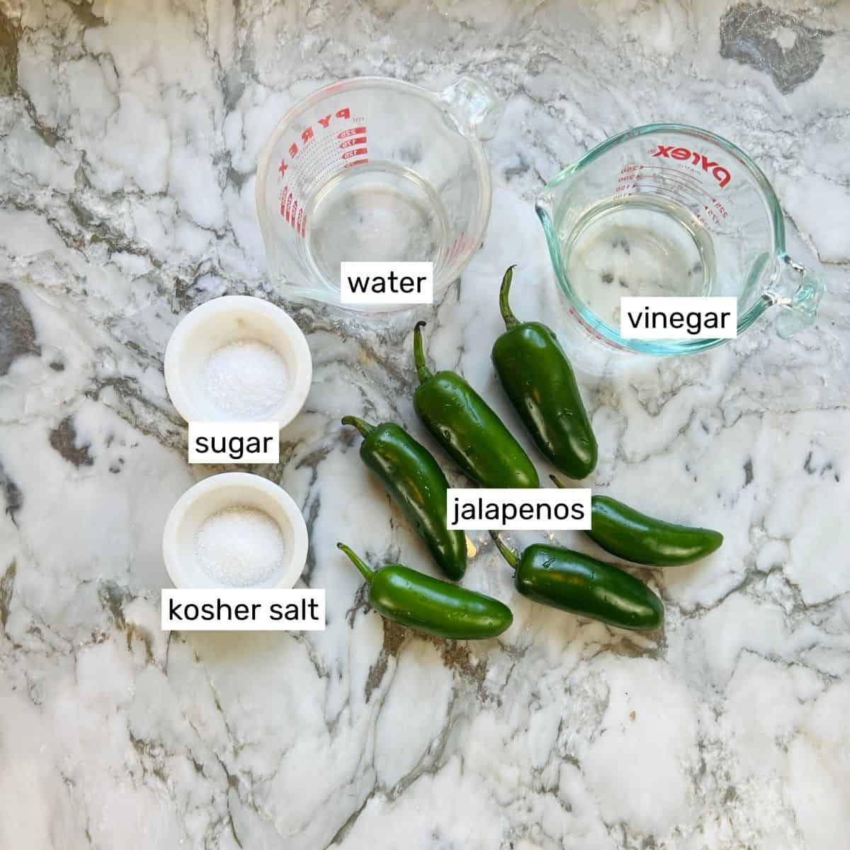 ingredients for pickled jalapeños 