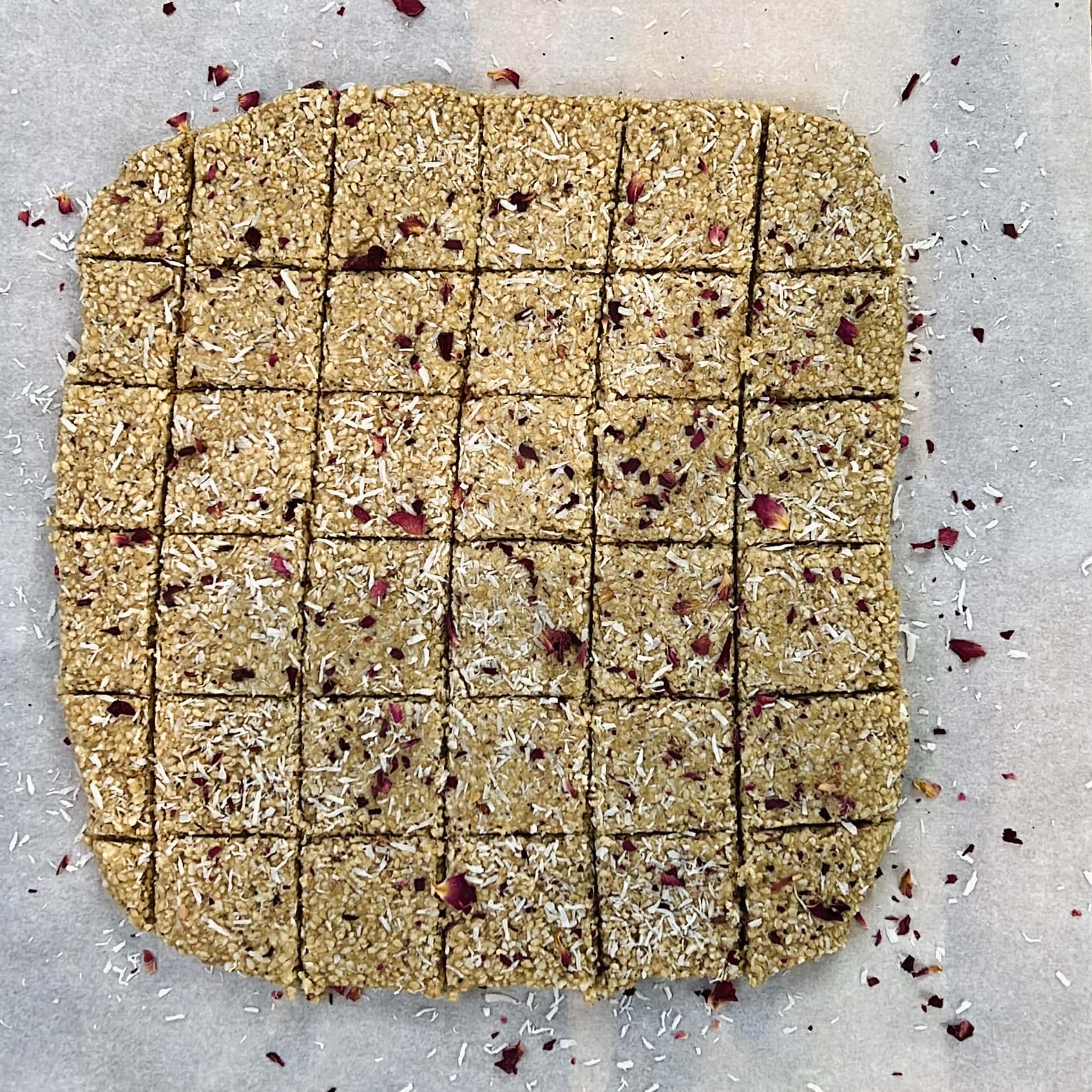 tilachi vadi cut into squares.