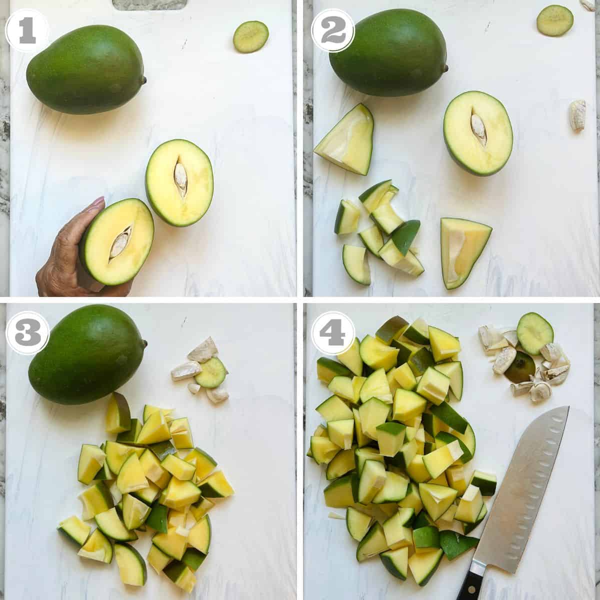 how to prepare and cut mangoes for pickles 