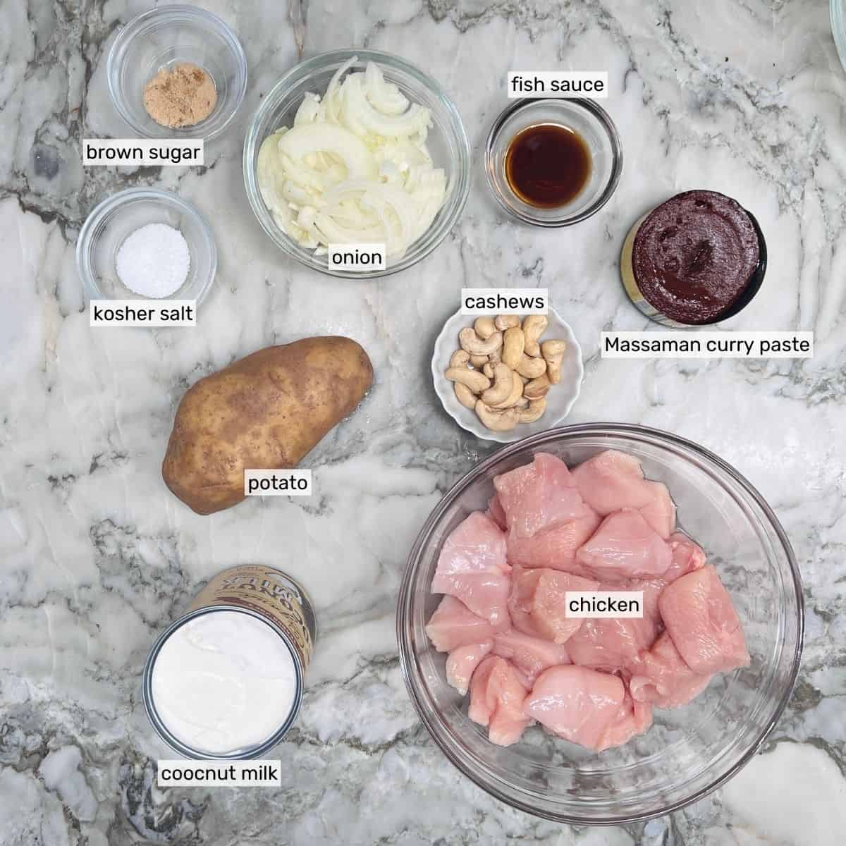 ingredients for chicken massaman curry 