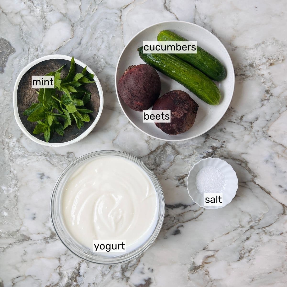 ingredients for beet raita 