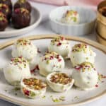 Date and Nut truffles coated with white chocolate