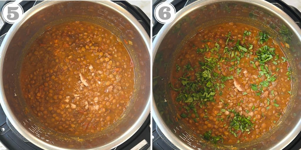 photos five through six masoor curry in Instant Pot 
