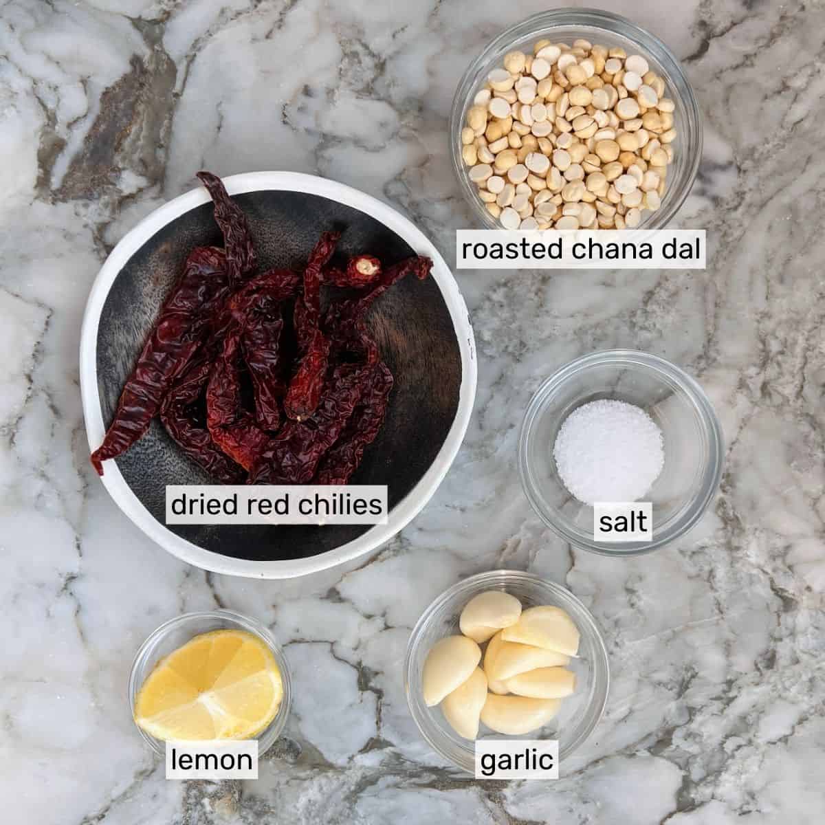 ingredients for red dosa chutney 