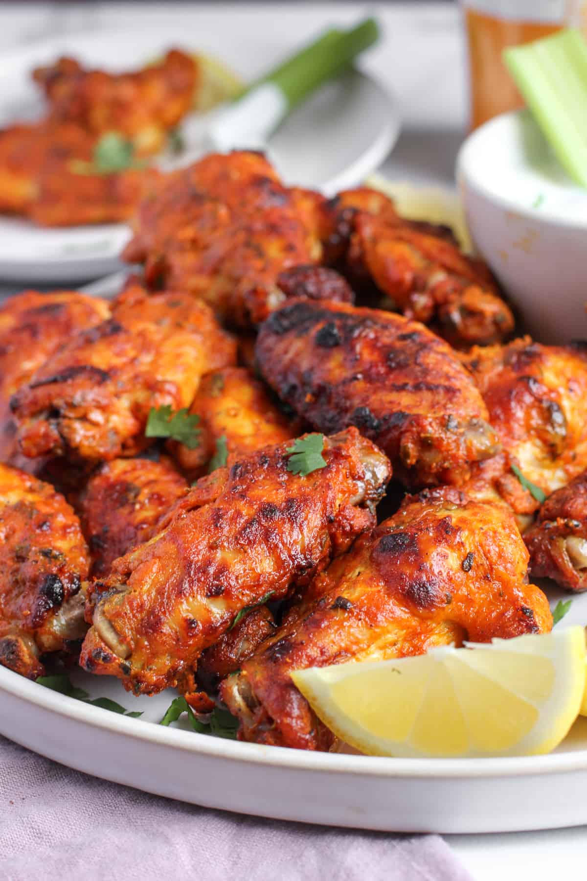tandoori chicken wings in a platter 