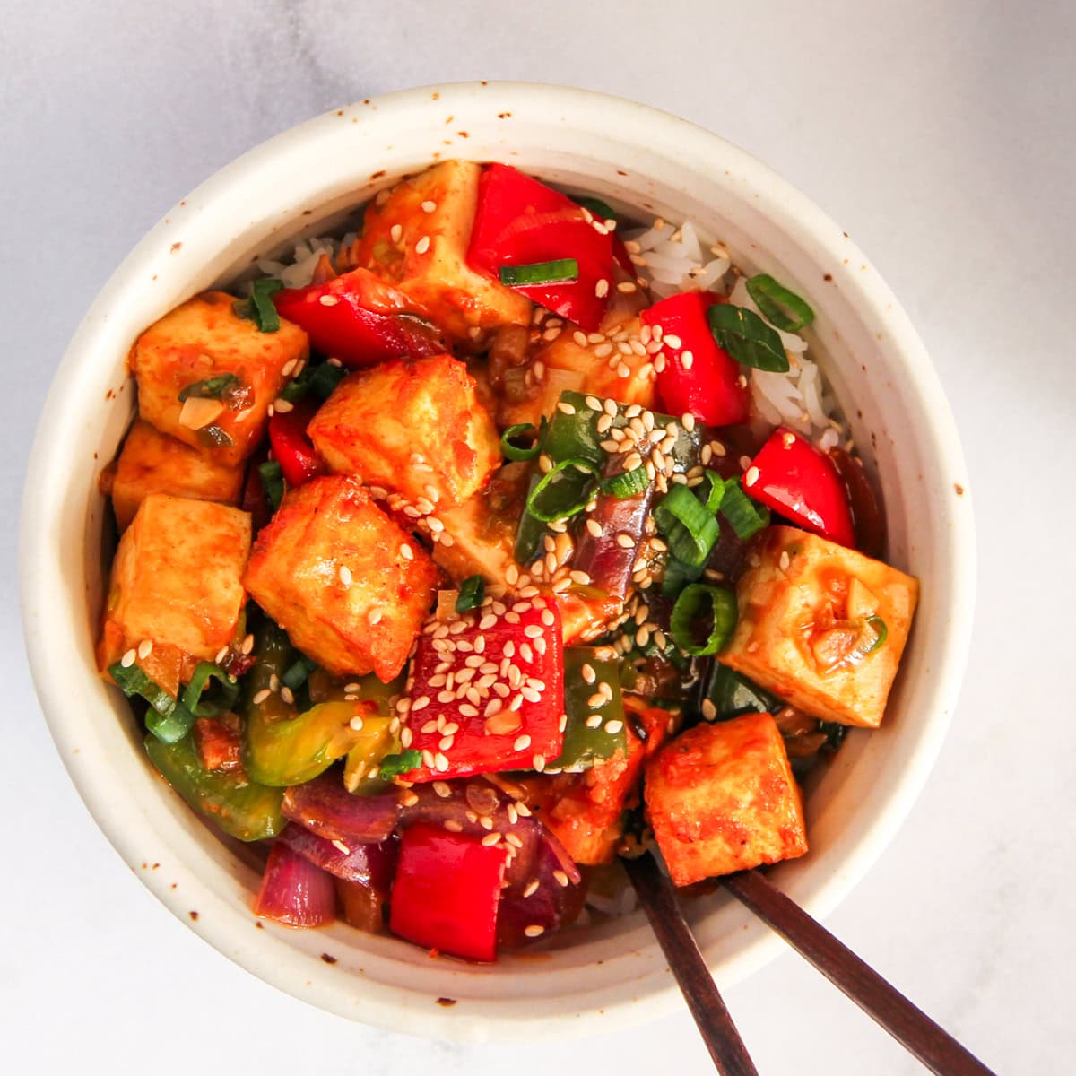 Chilli Tofu {Bold Flavors, Light Twist}