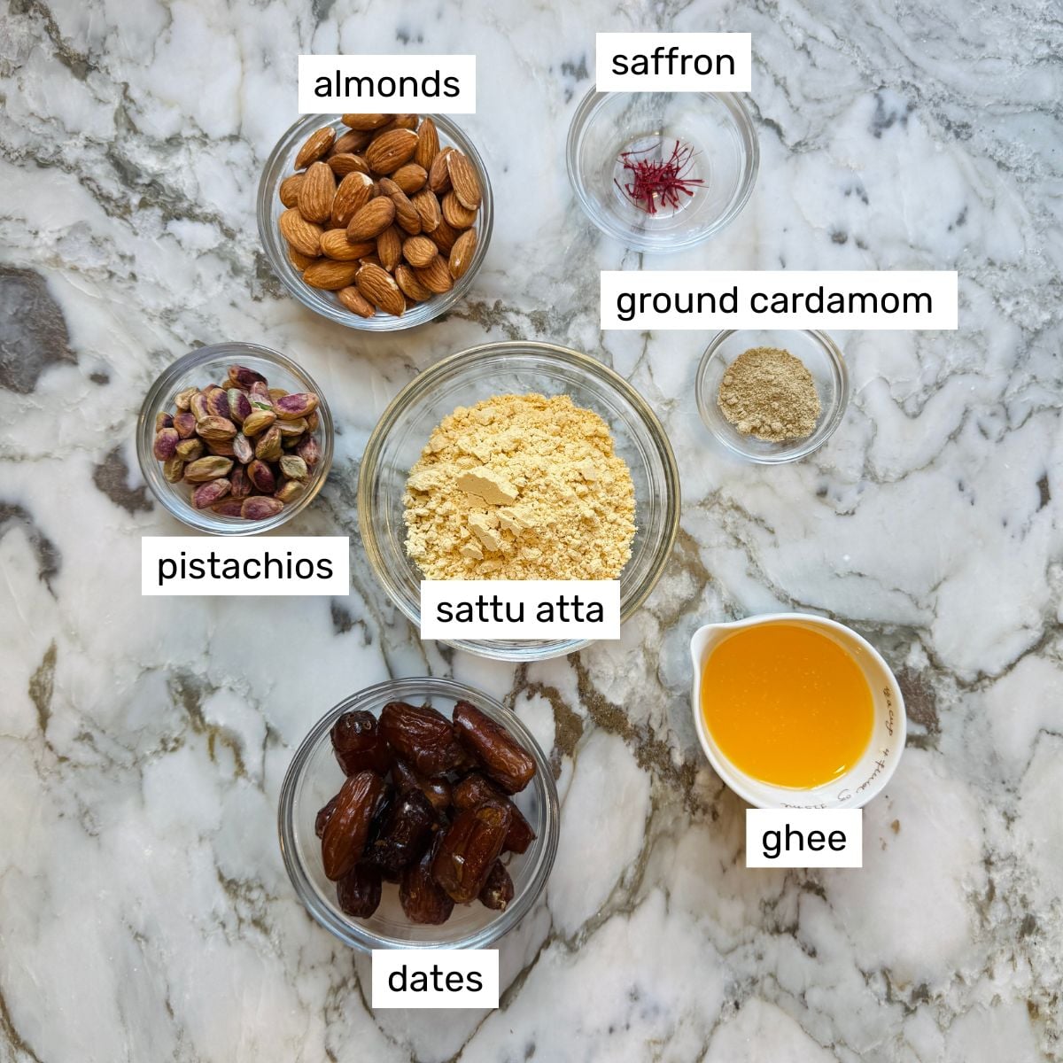 ingredients for sattu ke laddu.