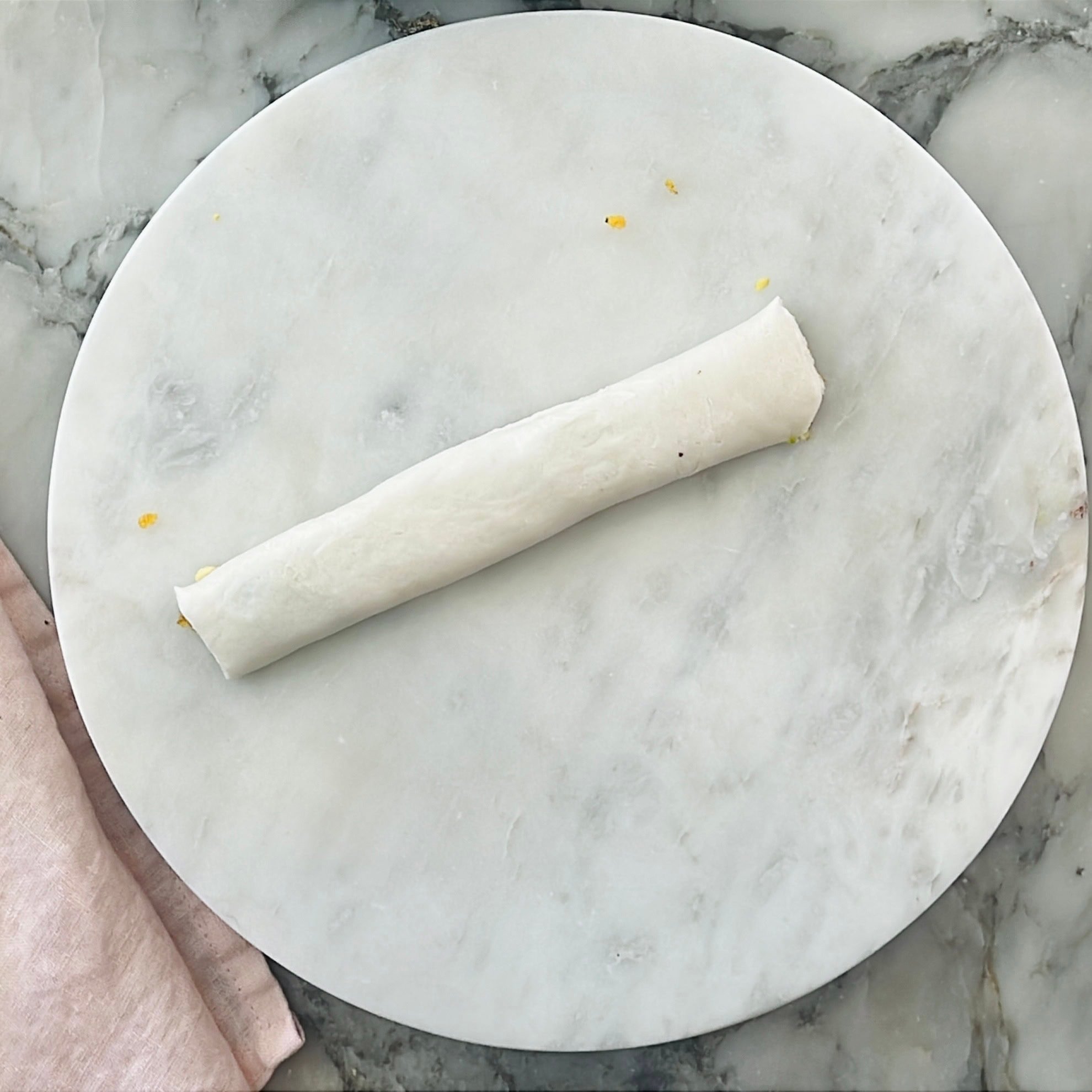 rolled log paratha with filling.